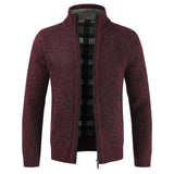 2019 Mens Cardigan Sweater Autumn Stand Collar Zipper Knitted Casual Sweatercoat Coats Men Warm Clothes Fleece Knit OutwearNew