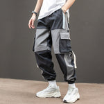 Men's Side Pockets Harem Pants 2020 Autumn Hip Hop Casual Ribbons Design Male Joggers Trousers Fashion Streetwear Pant Black